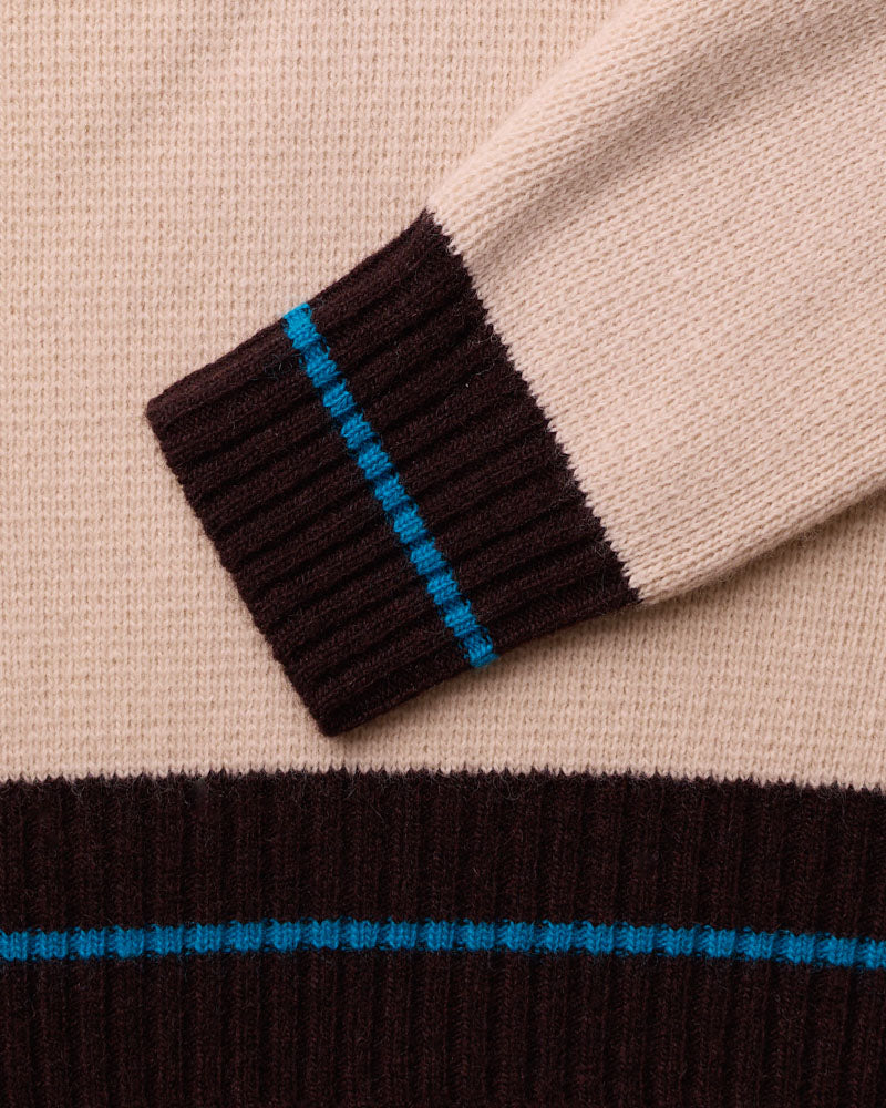 Merci - Giulia sweater - Ecru Brown & Blue