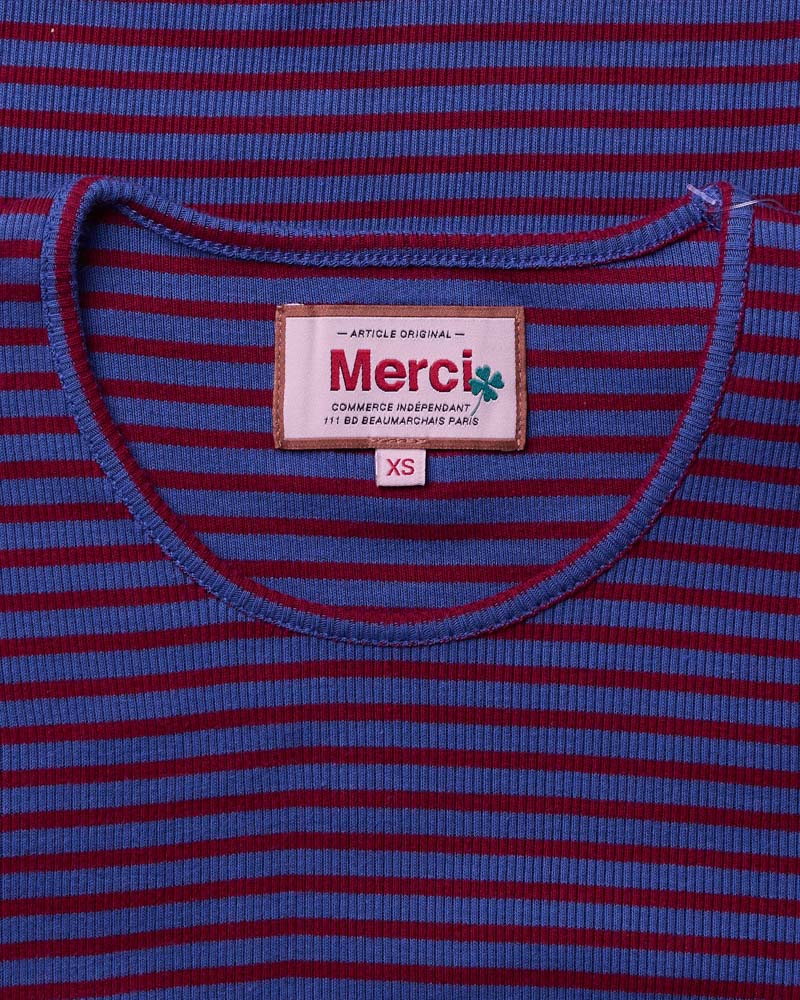 Merci - T-Shirt Carla - Bordeaux & Bleu