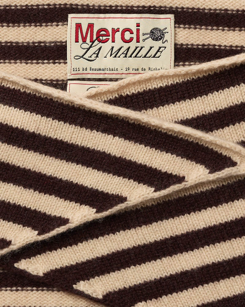 Merci - Martine Stripes Bandana - Beige & Brown
