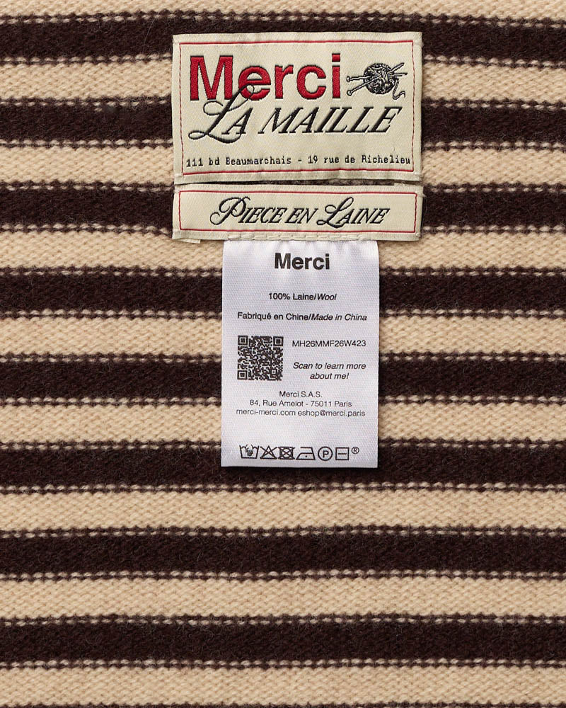 Merci - Martine Stripes Bandana - Beige & Brown