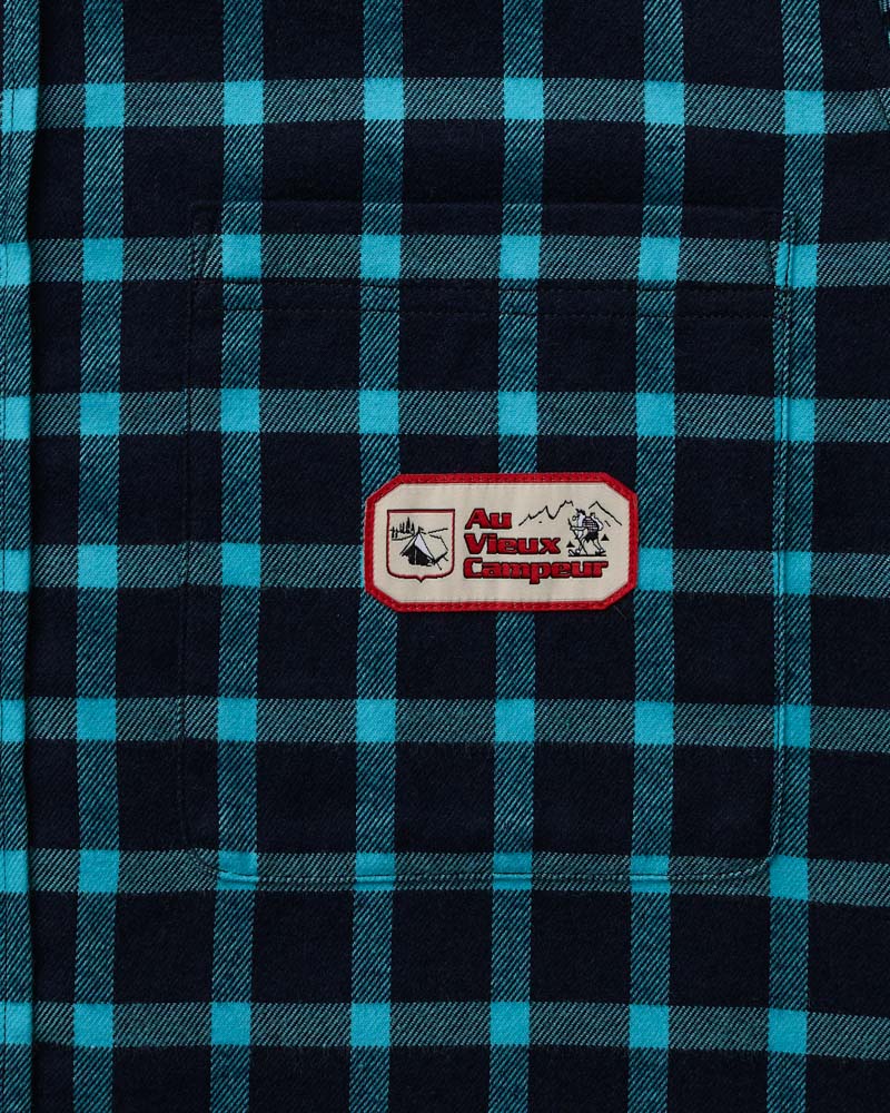 Au Vieux Campeur - Paid Holidays - Elmer Flannel Shirt - Navy & Turquoise