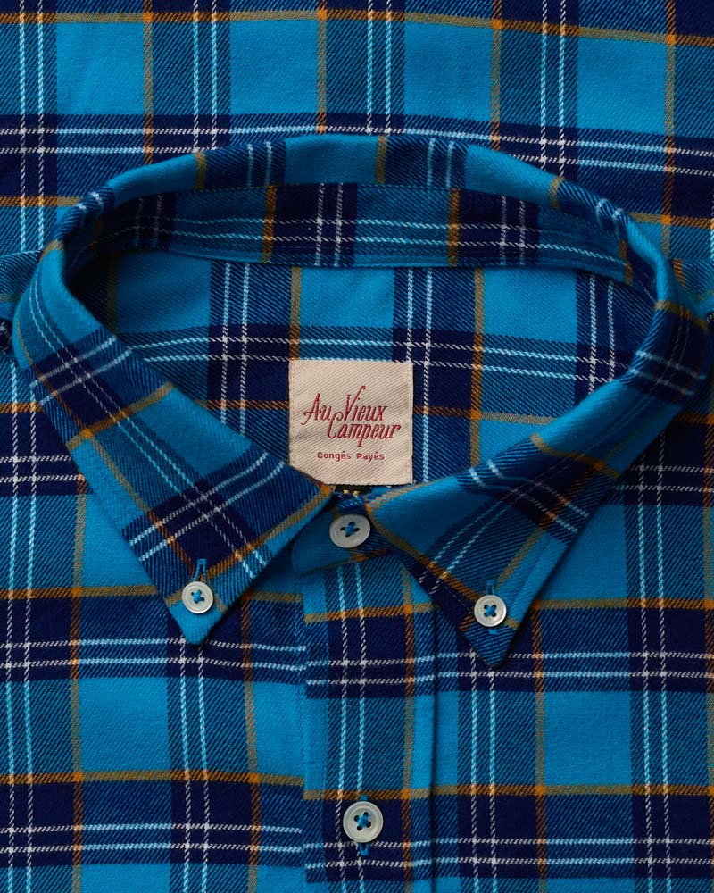 Au Vieux Campeur - Congés Payés - Chemise Elmer Flanelle - Marine & Bleu