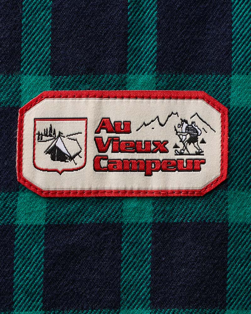 Au Vieux Campeur - Congés Payés - Chemise Elmer Flanelle - Marine & Vert d'eau