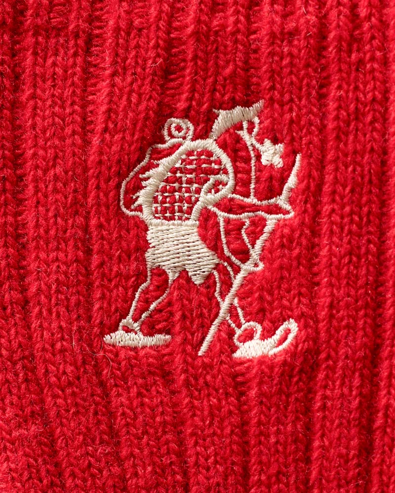 Au Vieux Campeur - Congés Payés - Chaussettes en Laine Marcheur Brodé - Rouge