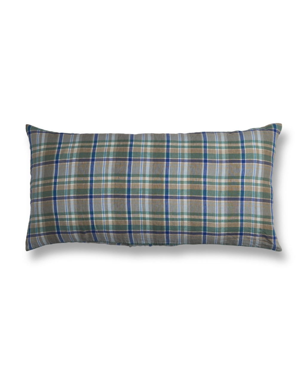 Merci - Rectangular cushion in washed linen - Library Checks