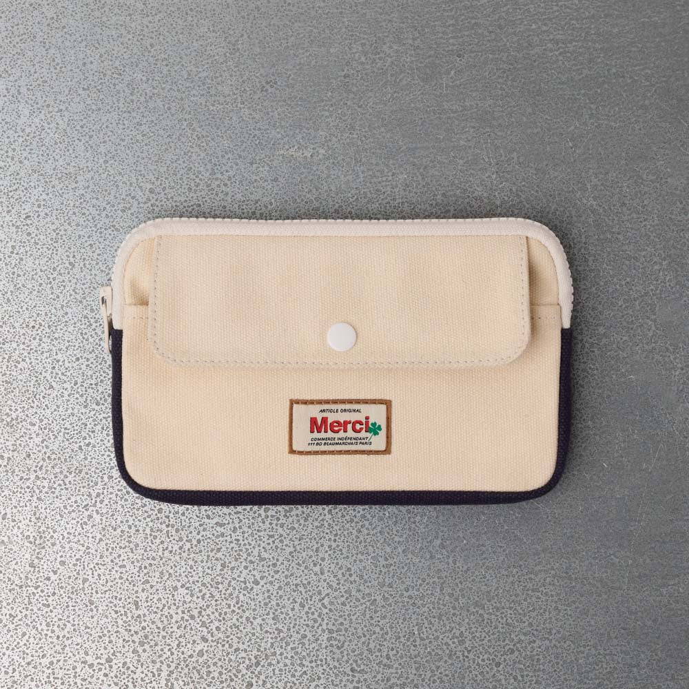 Merci - Porte Monnaie Candide M - Ecru & Marine